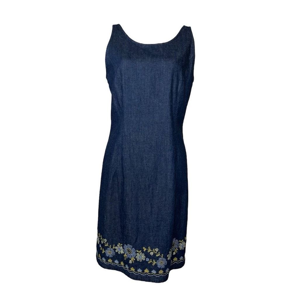 Women’s 100% Cotton Embroidered Denim Jean Dress 10P